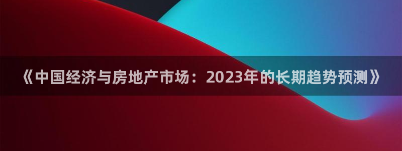 和记娱乐平台官网：《中国经济与房地产市场：2023年的长期趋